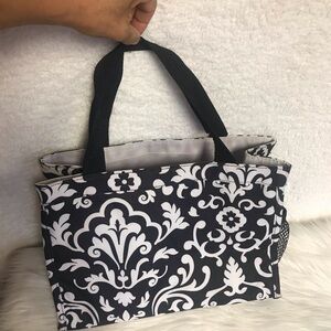Thirty-One Black and White Floral Tote